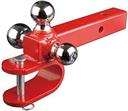 Chrome Tri-Ball Trailer Hitch Mount with U clevis